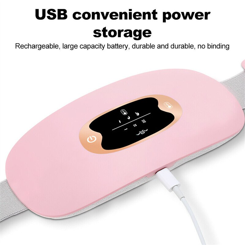 Pink electronic device with USB cable on a white background
