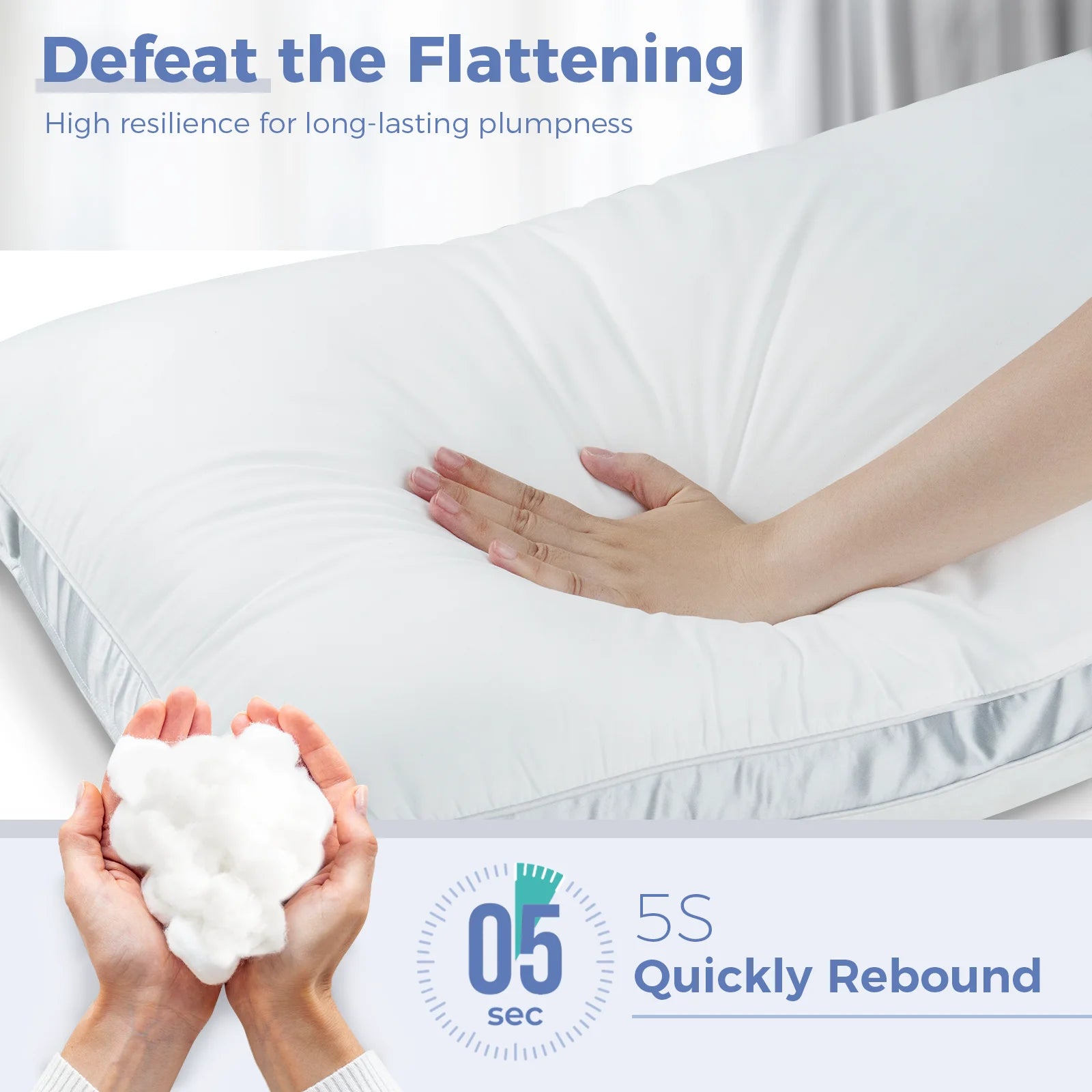 Bed Pillows Standard Size Set of 4, Luxury Hotel Quality,Fluffy and Supportive Gusseted Bed Pillows for Side, Back, or Stomach Sleepers,20''X 26''