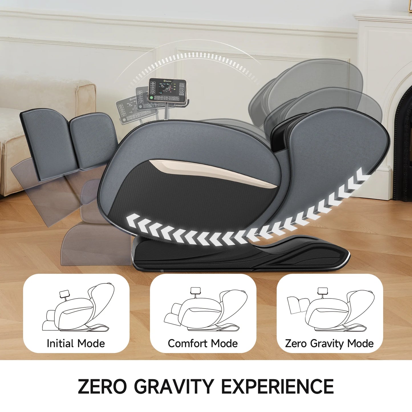 Zero Gravity Massage Chair, Shiatsu Massage Relaxation Recliner with Heating and Bluetooth, Black