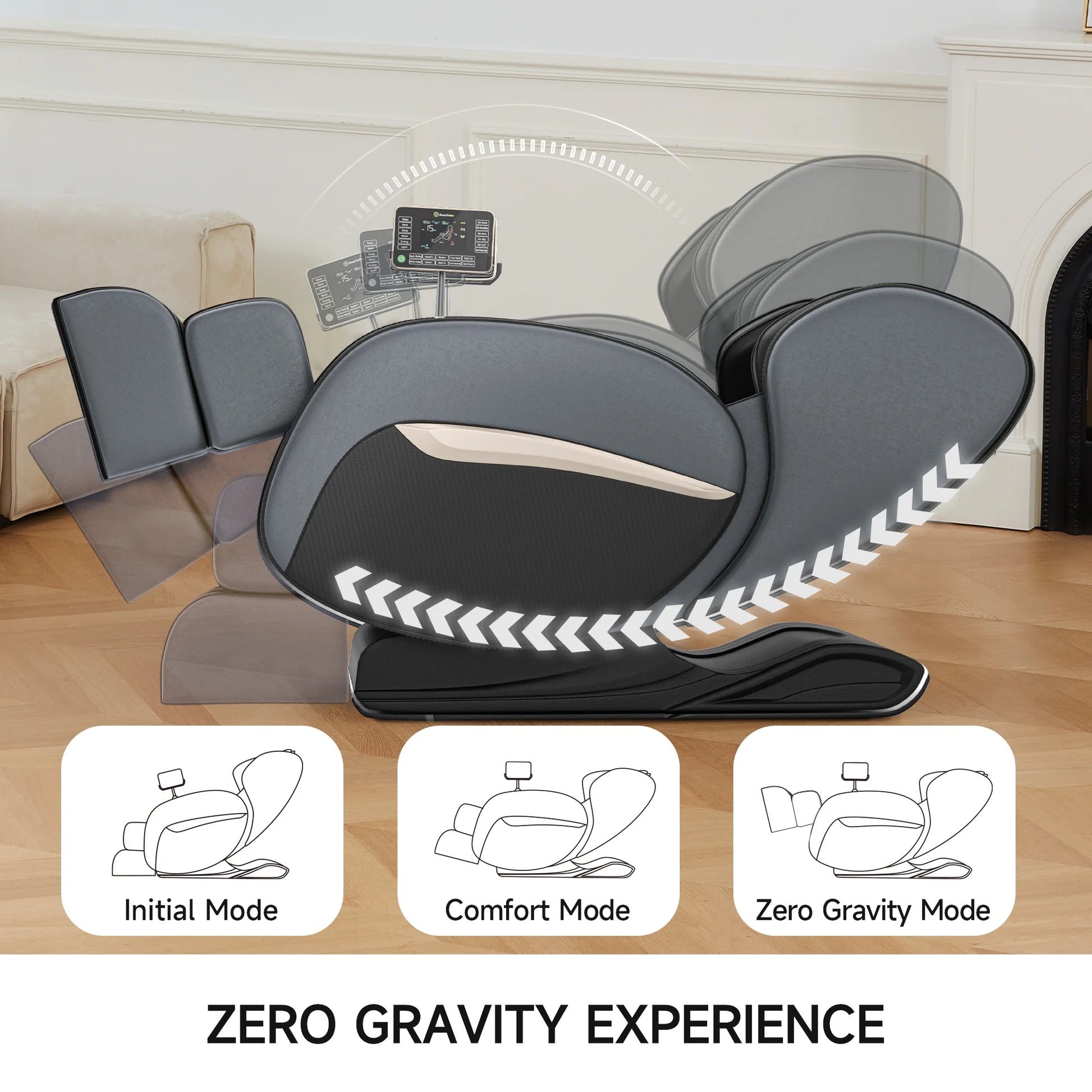 Zero Gravity Massage Chair, Shiatsu Massage Relaxation Recliner with Heating and Bluetooth, Black