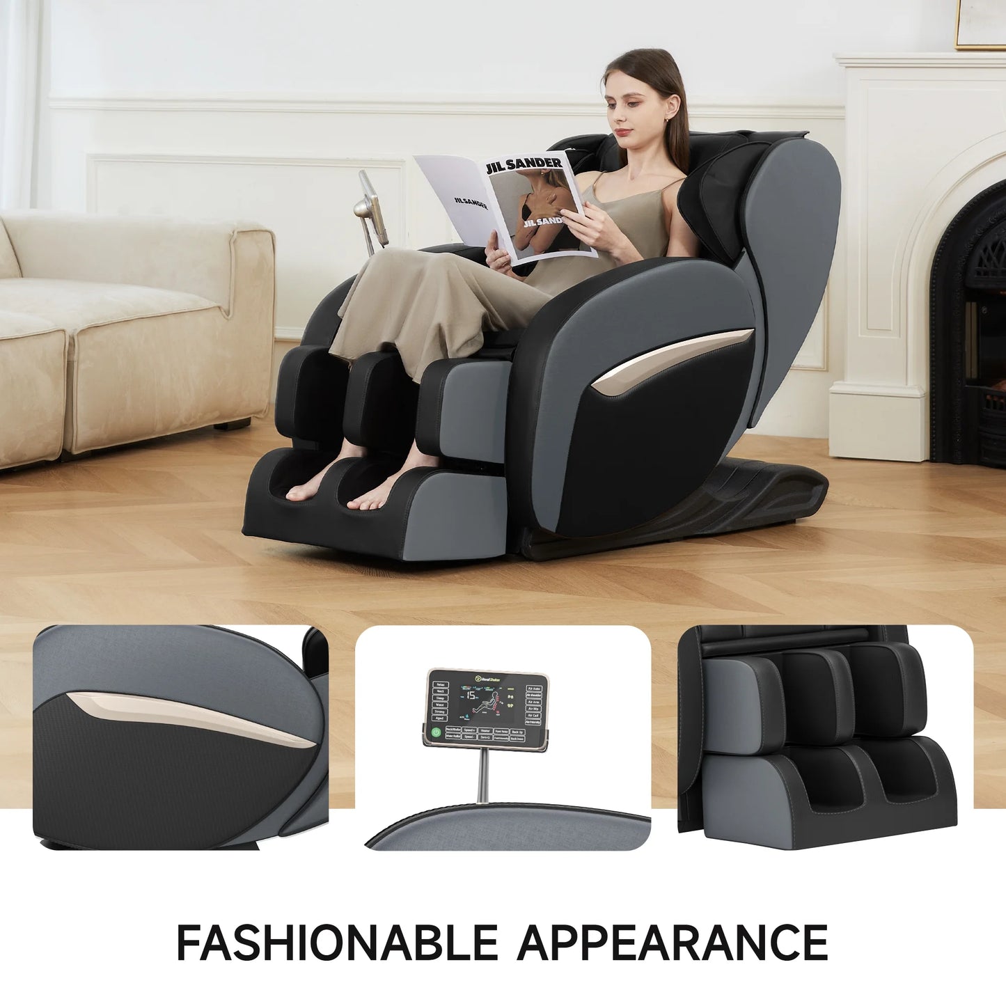 Zero Gravity Massage Chair, Shiatsu Massage Relaxation Recliner with Heating and Bluetooth, Black