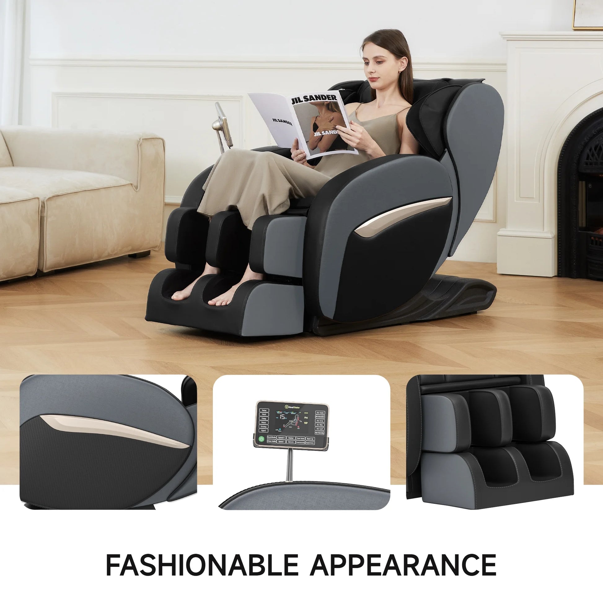 Zero Gravity Massage Chair, Shiatsu Massage Relaxation Recliner with Heating and Bluetooth, Black