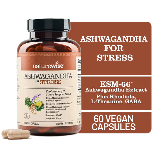 Ashwagandha for Stress + GABA & L-Theanine - 60 Capsules[30-Day Supply]
