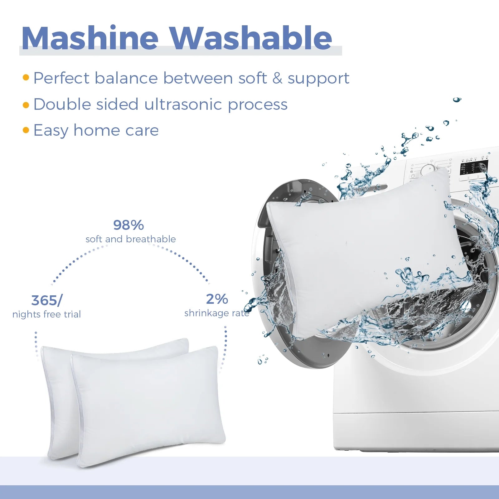 Bed Pillows Standard Size Set of 4, Luxury Hotel Quality,Fluffy and Supportive Gusseted Bed Pillows for Side, Back, or Stomach Sleepers,20''X 26''