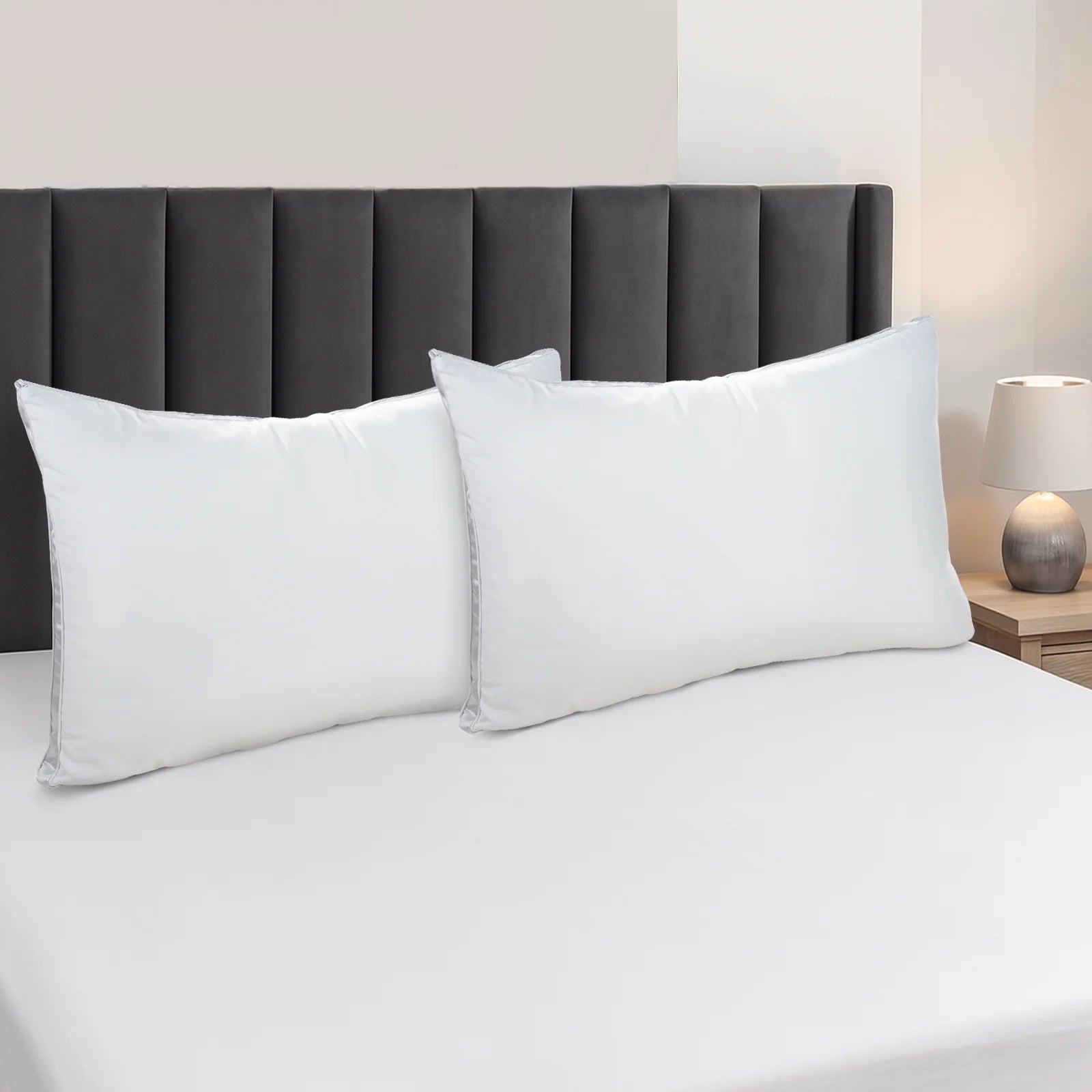 Bed Pillows Standard Size Set of 4, Luxury Hotel Quality,Fluffy and Supportive Gusseted Bed Pillows for Side, Back, or Stomach Sleepers,20''X 26''