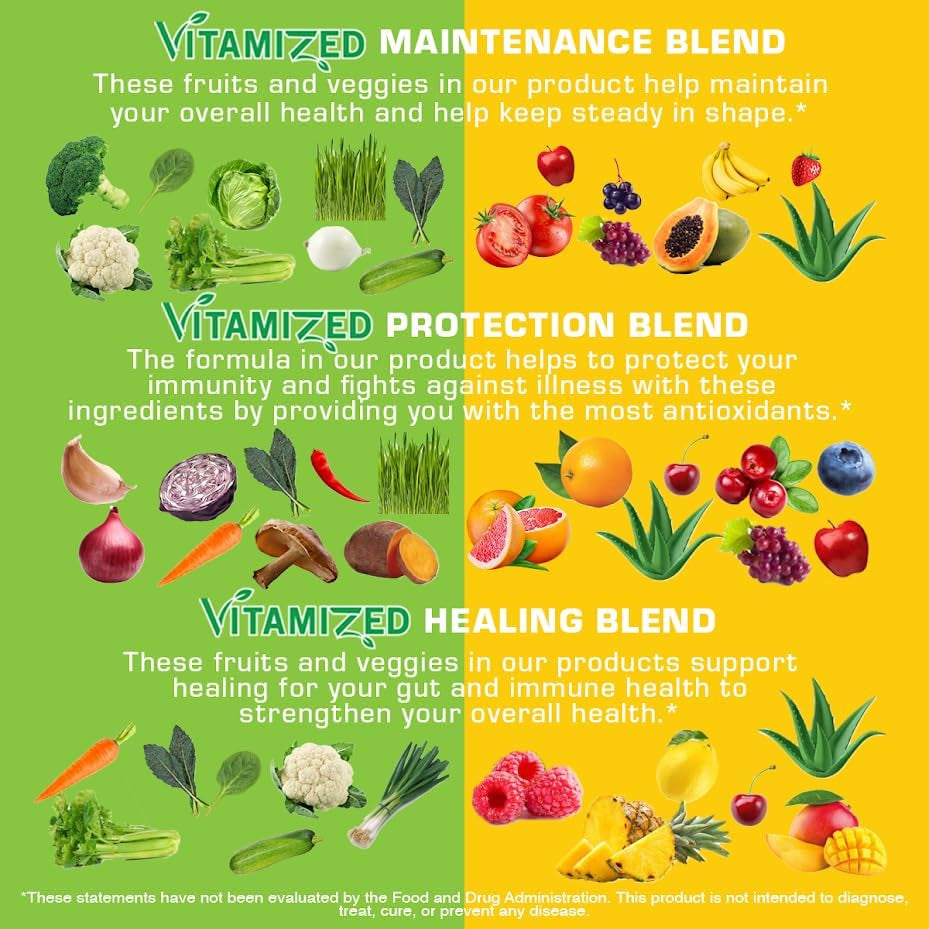 Superfood Fruits and Veggie Capsules - Overall Health and Energy - for Men and Women