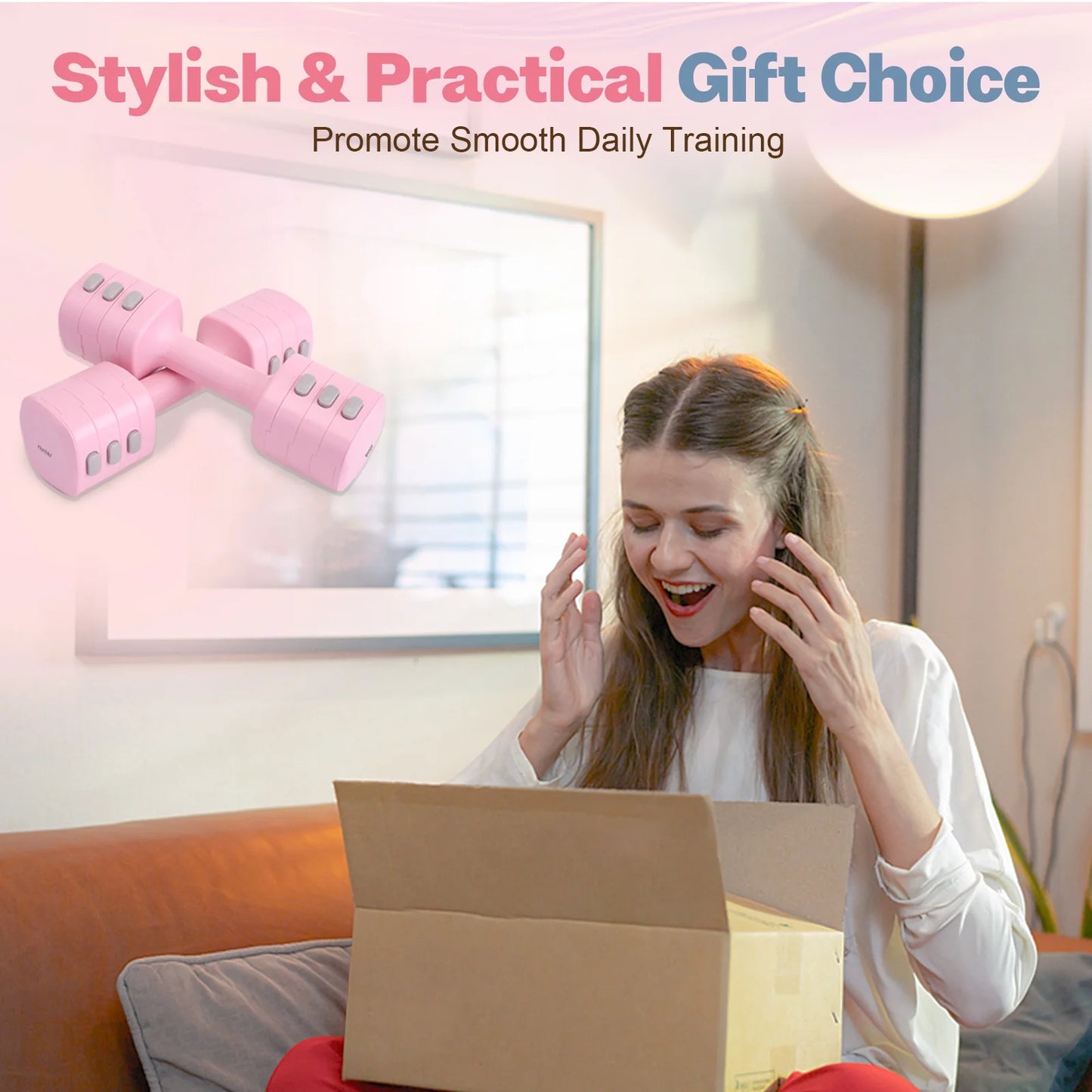 Adjustable Dumbbell Set of 2, 4 in 1 Free Weights Dumbbells Set for Women with Fast Adjustment, Each 2Lb 3Lb 4Lb 5Lb Hand Weights Set for Home Gym & Outdoor Exercise Training