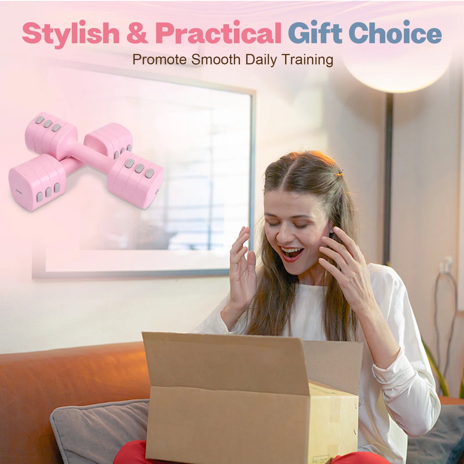 Adjustable Dumbbell Set of 2, 4 in 1 Free Weights Dumbbells Set for Women with Fast Adjustment, Each 2Lb 3Lb 4Lb 5Lb Hand Weights Set for Home Gym & Outdoor Exercise Training