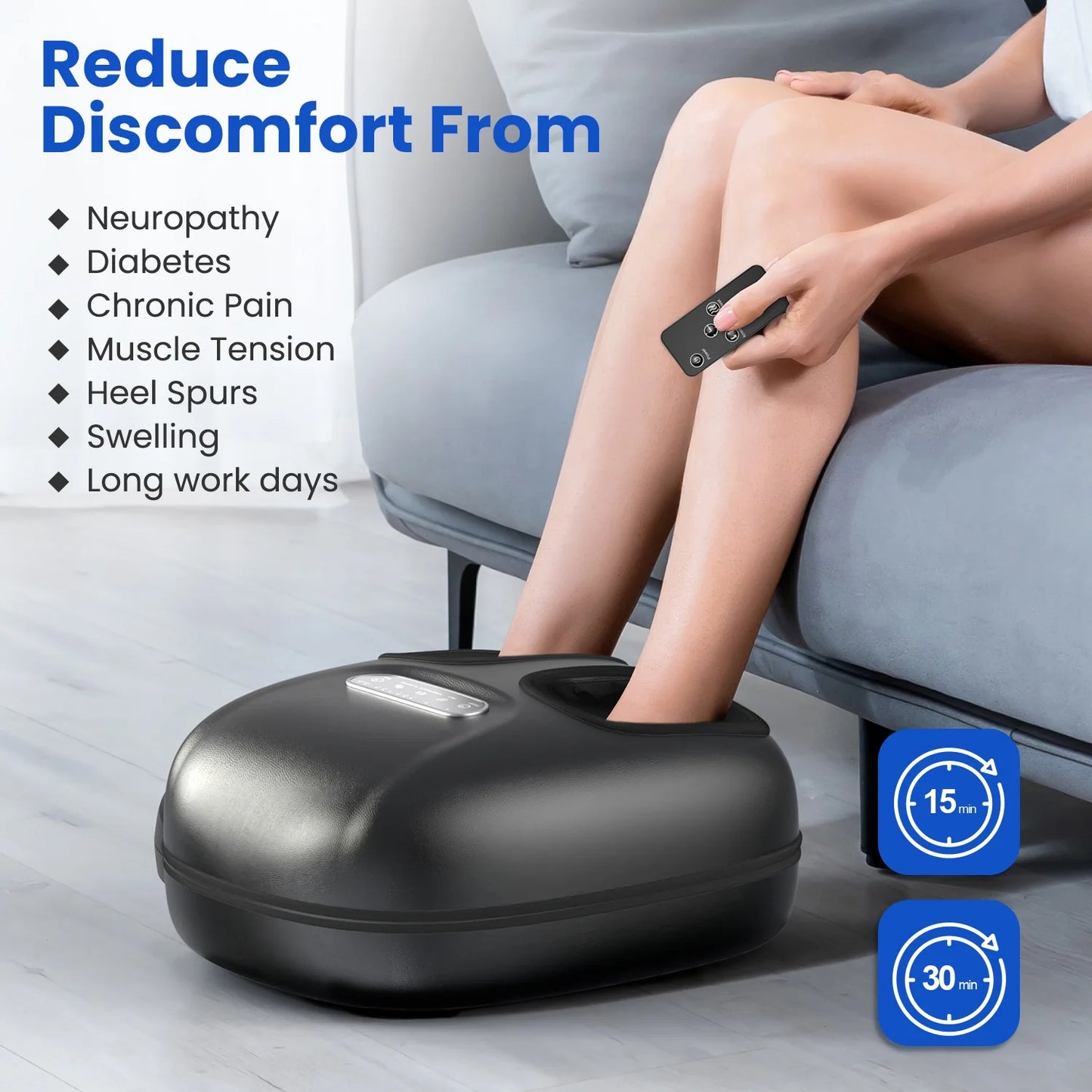Shiatsu Foot Massager with Heat for Neuropathy Tired Foot Blood Circulation, FSA HSA Eligible,Black,Christmas Birthday Gifts for Mom Dad Men