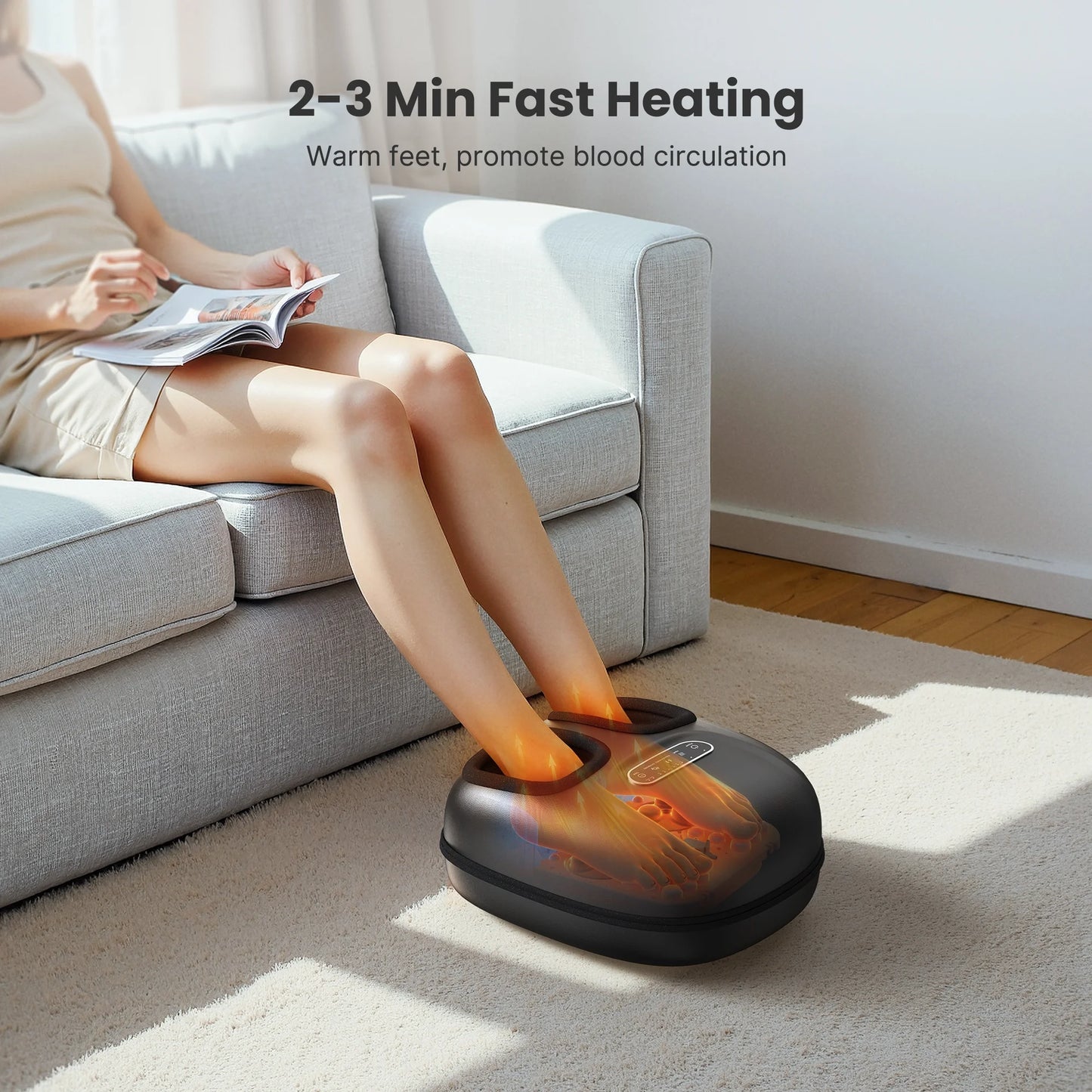 Shiatsu Foot Massager with Heat for Neuropathy Tired Foot Blood Circulation, FSA HSA Eligible,Black,Christmas Birthday Gifts for Mom Dad Men