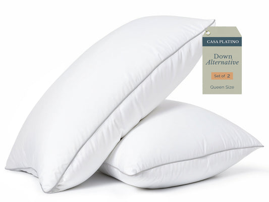 Pillows Queen Size Set of 2 – Luxury Hotel Collection Bed Pillow Queen Size for Side, Back & Stomach Sleepers, Durable & Easy to Wash