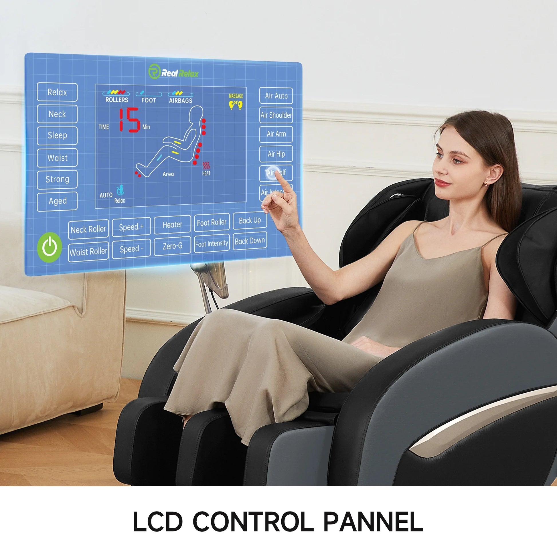 Zero Gravity Massage Chair, Shiatsu Massage Relaxation Recliner with Heating and Bluetooth, Black