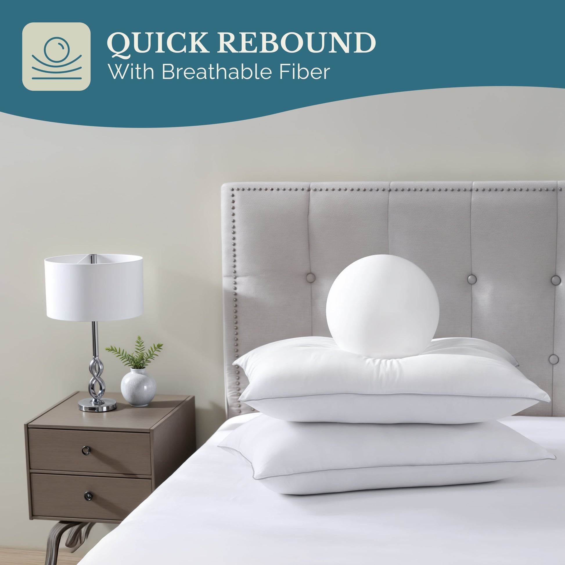 Pillows Queen Size Set of 2 – Luxury Hotel Collection Bed Pillow Queen Size for Side, Back & Stomach Sleepers, Durable & Easy to Wash