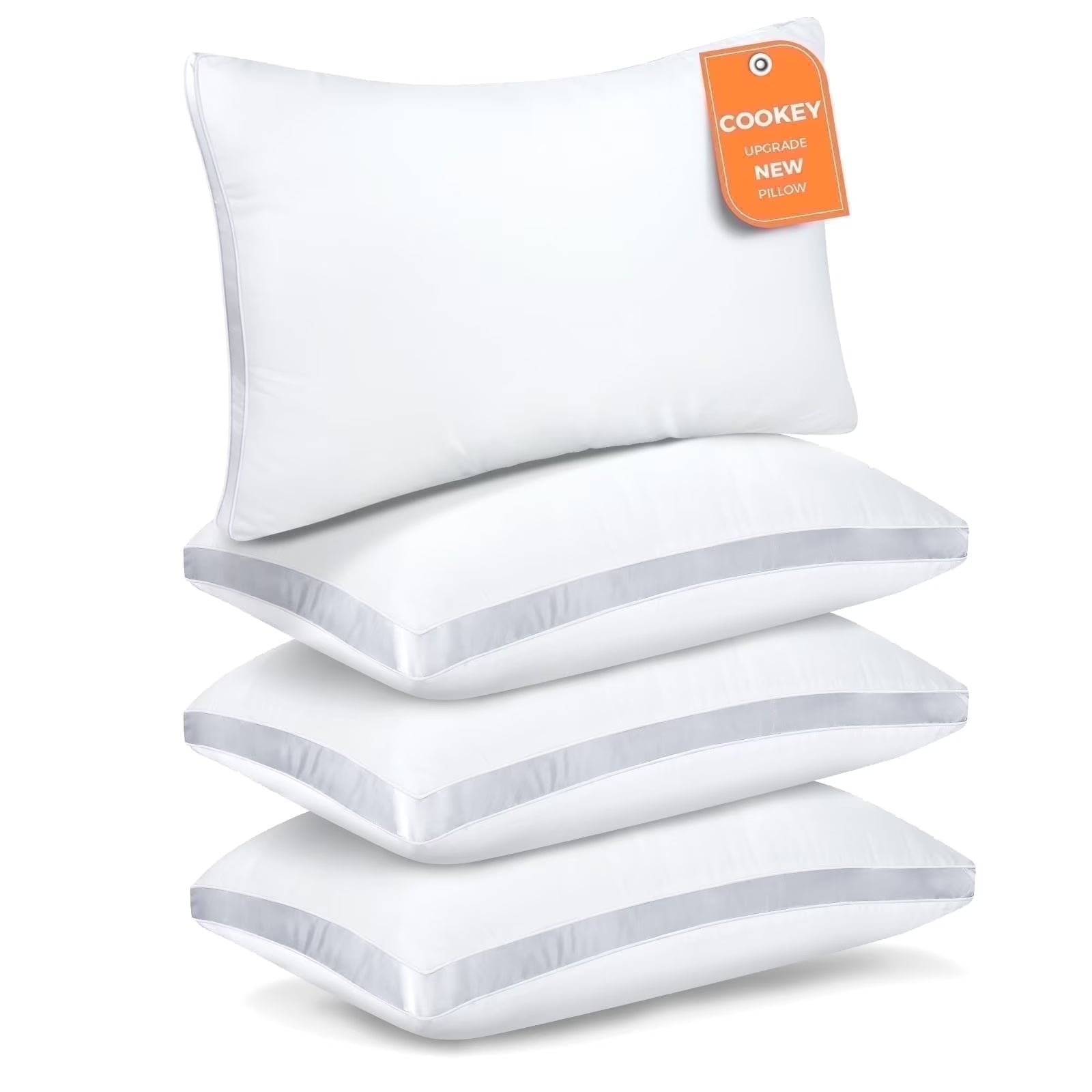 Bed Pillows Standard Size Set of 4, Luxury Hotel Quality,Fluffy and Supportive Gusseted Bed Pillows for Side, Back, or Stomach Sleepers,20''X 26''