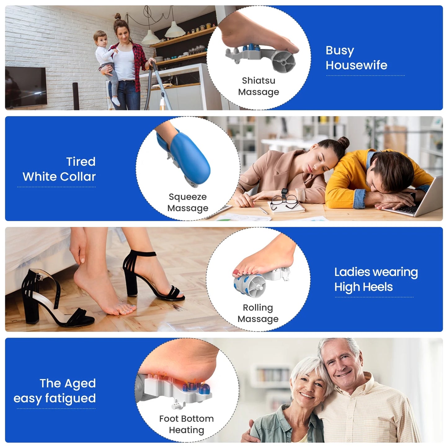 Shiatsu Foot Massager with Heat for Neuropathy Tired Foot Blood Circulation, FSA HSA Eligible,Black,Christmas Birthday Gifts for Mom Dad Men