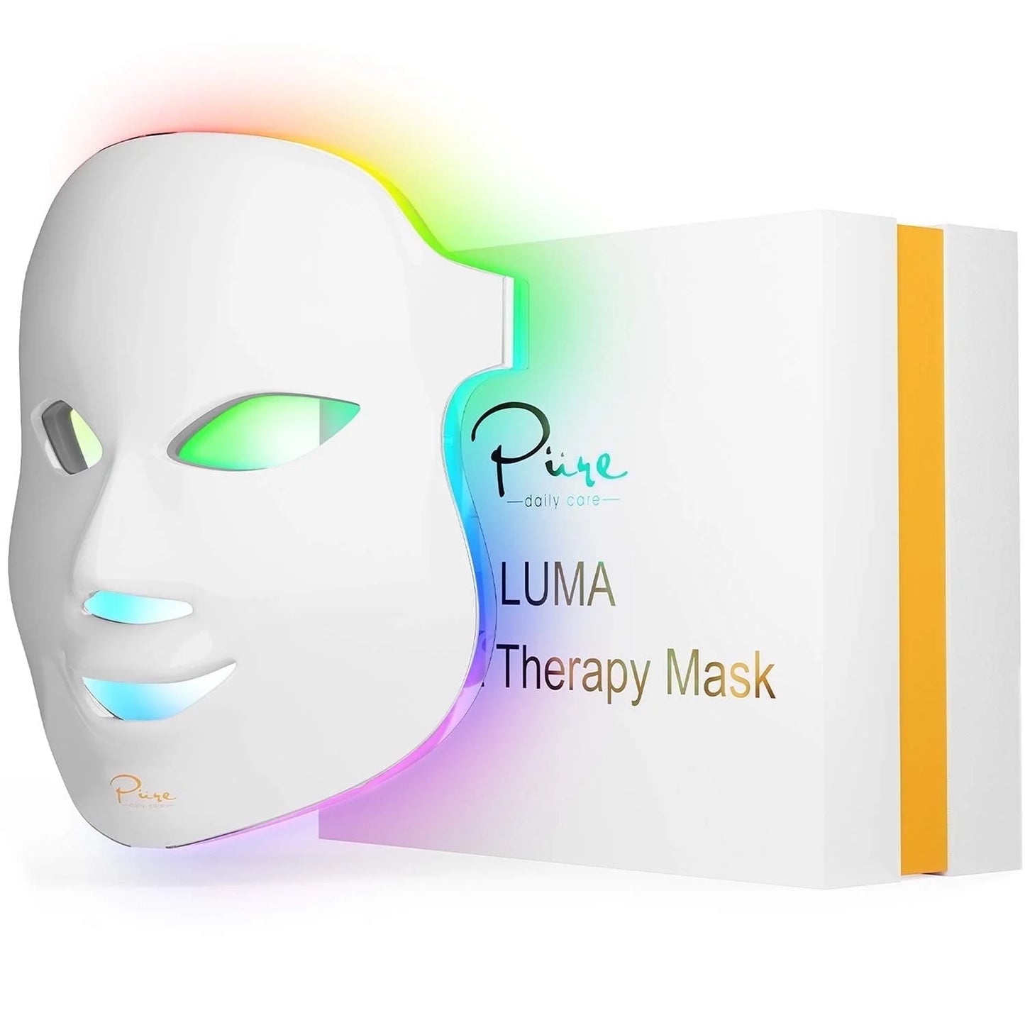 Luma Mask LED Light Therapy Face Mask, 7 Color Modes, Timer & Remote Control, Anti-Aging Skin Treatment for All Skin Types