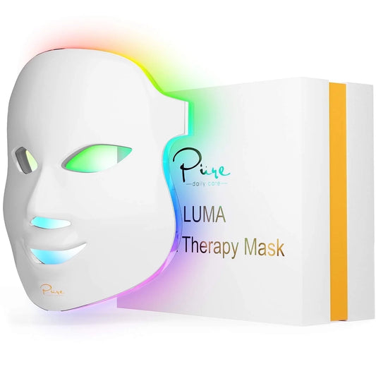 Luma Mask LED Light Therapy Face Mask, 7 Color Modes, Timer & Remote Control, Anti-Aging Skin Treatment for All Skin Types