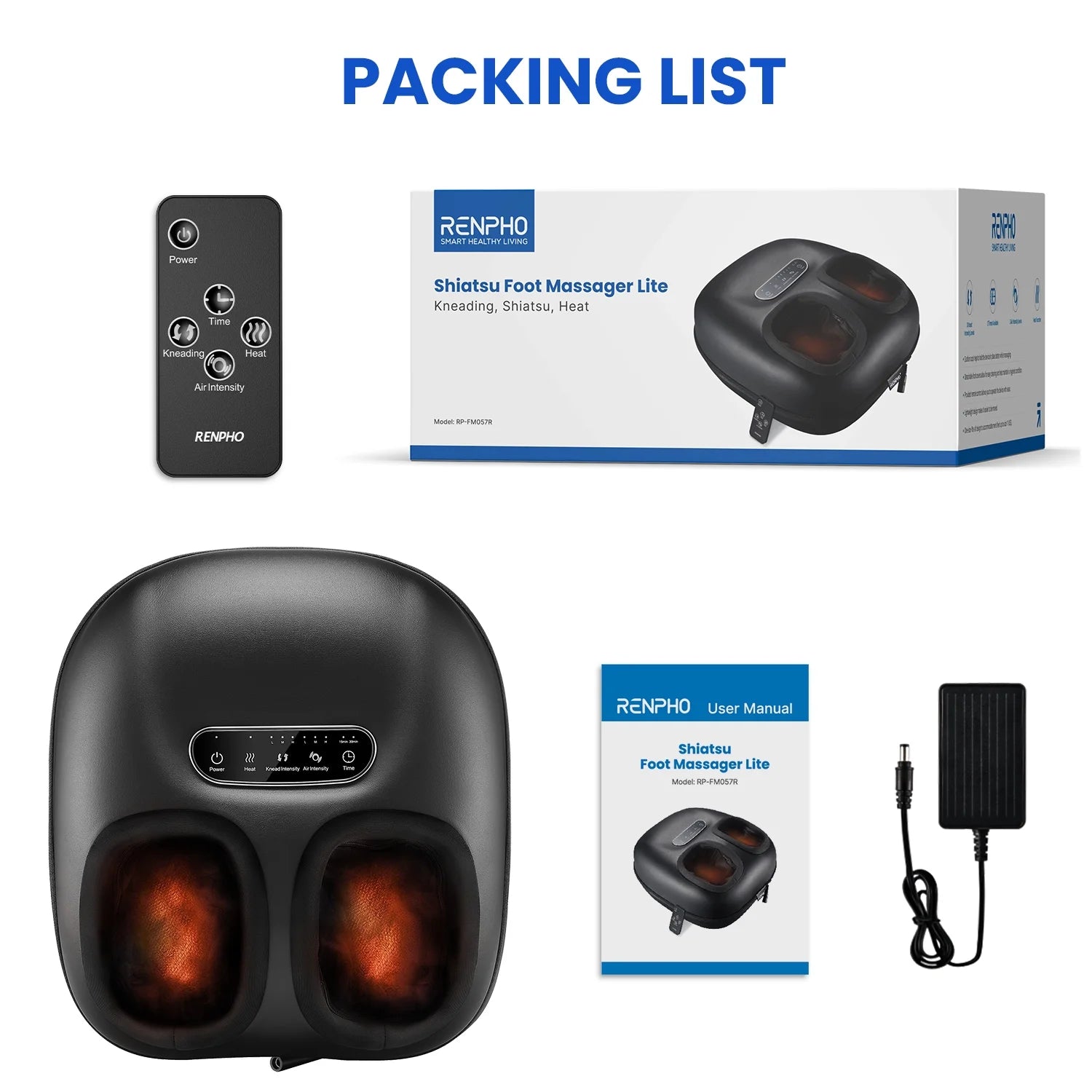 Shiatsu Foot Massager with Heat for Neuropathy Tired Foot Blood Circulation, FSA HSA Eligible,Black,Christmas Birthday Gifts for Mom Dad Men