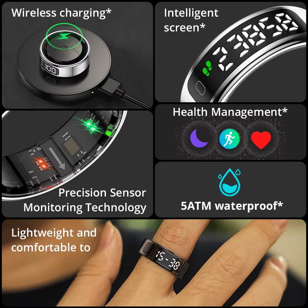 Qring R11 Smart Ring 2025 with Gesture Control Man Ring Smart Fitness Ring Waterproof Remote Control Electric Touches Ring